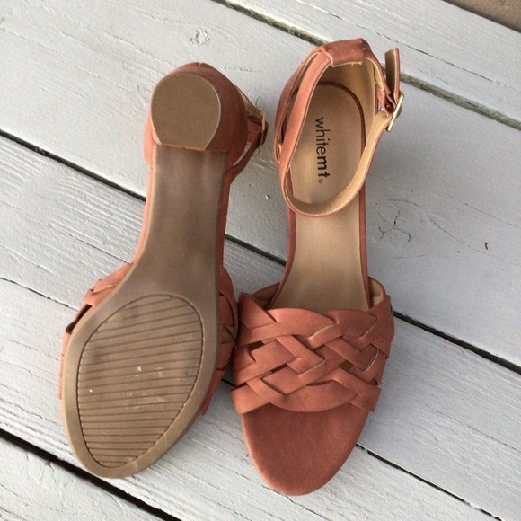 White MT Block Strappy Sandal Open Toe Heel Size 11 - Picture 5 of 5